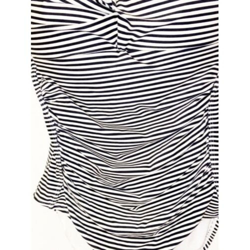 NipTuck Black and Cream Striped One Piece Swimsuit Size 4 - Picture 4 of 9